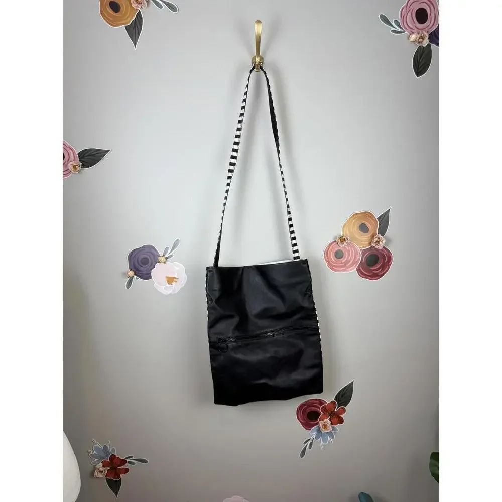 Kate Spade Black and White Striped Crossbody Saturday Bag